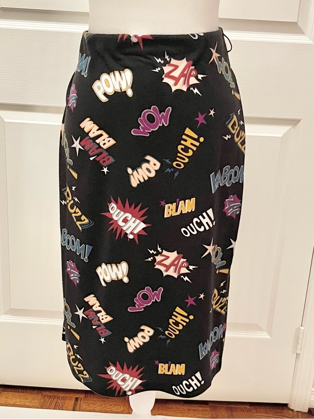 Xhilaration Comic Pop Art Graphic Midi Skirt Black M